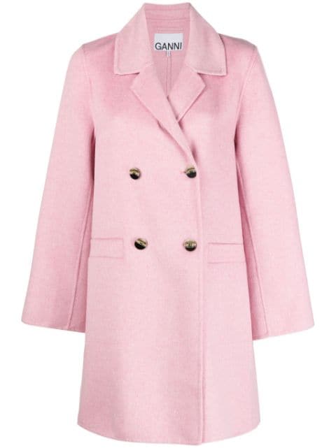 GANNI notched-lapels double-breasted coat 