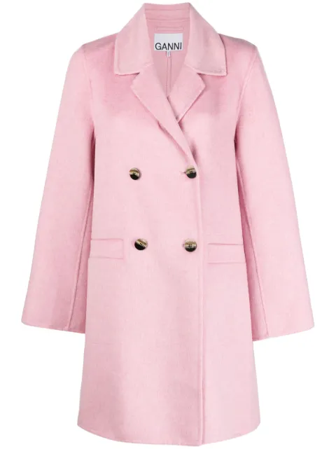 GANNI notched-lapels double-breasted coat Women