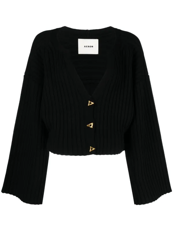 AERON Morrow Vネック カーディガン | ブラック | FARFETCH JP