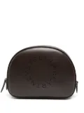 Stella McCartney cut out-logo zip-up makeup bag - Brown