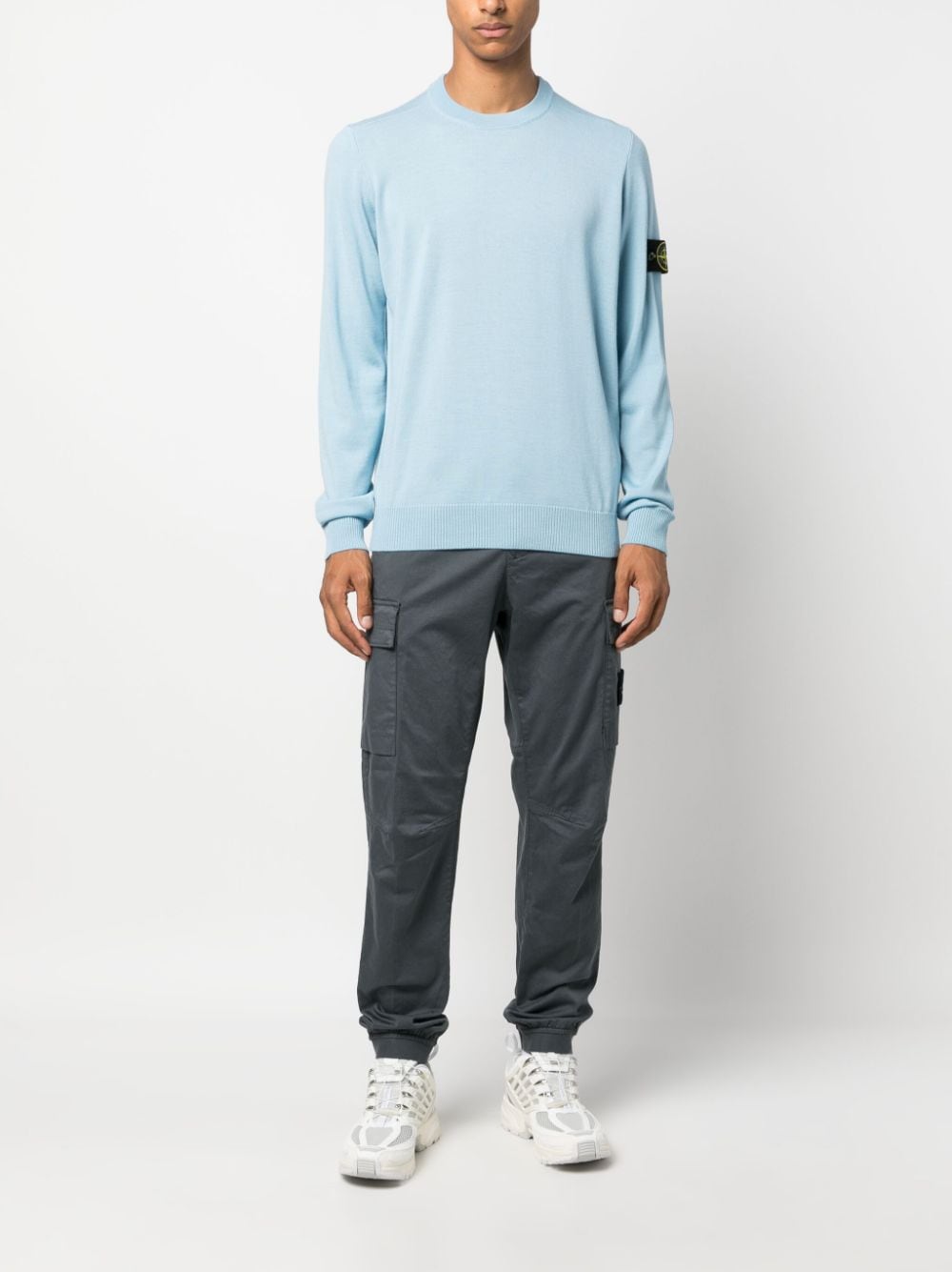 Stone Island Sweater met Compass-logopatch - Blauw