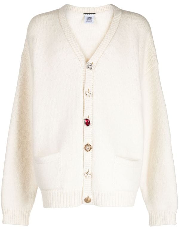 White cardigan sale with buttons