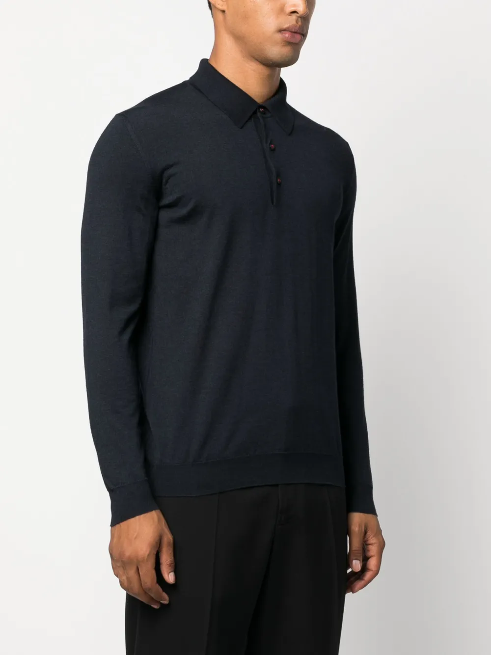 KITON LONG-SLEEVE POLO SHIRT