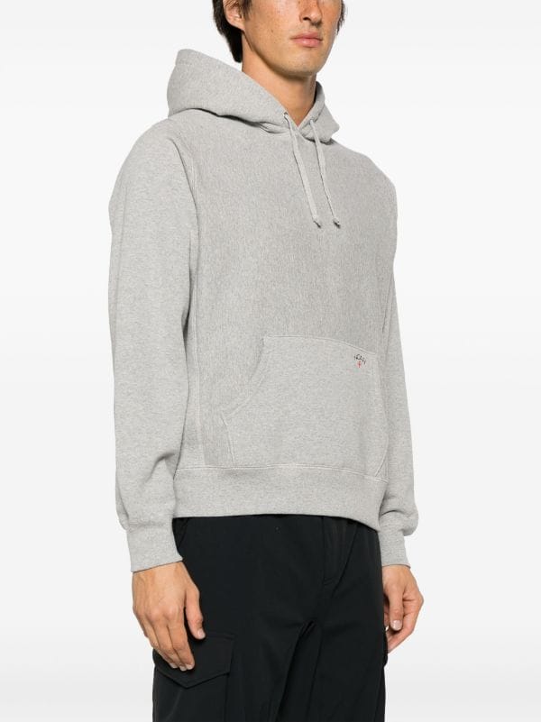 NOAH NY logo embroidered Melange Hoodie Grey FARFETCH KW