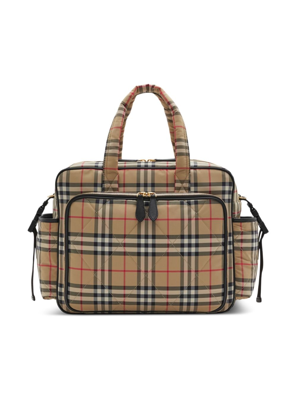 Shop Burberry Vintage Check-pattern Quilted Changing Bag In Brown