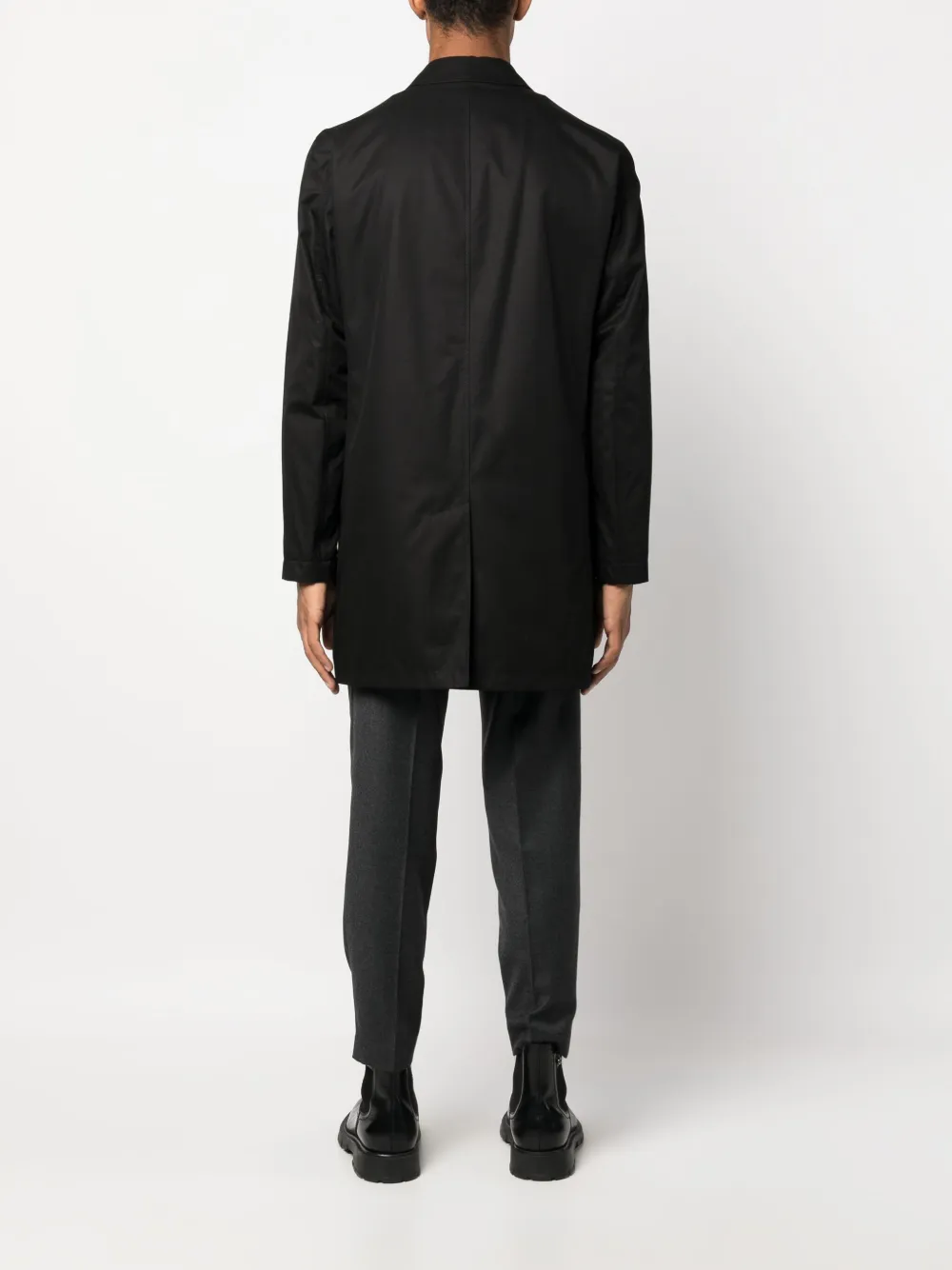 Button-Fastened Mid-Length Trench Coat
