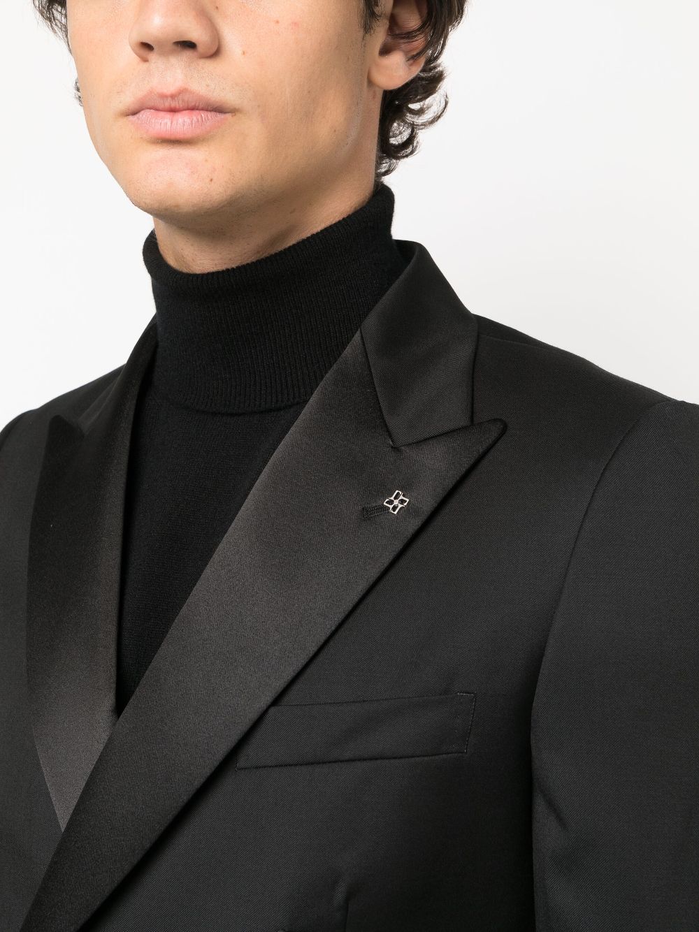 Tagliatore double-breasted virgin-wool suit Men