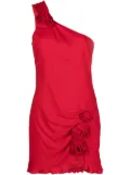 Blumarine floral-appliqué asymmetric minidress - Red