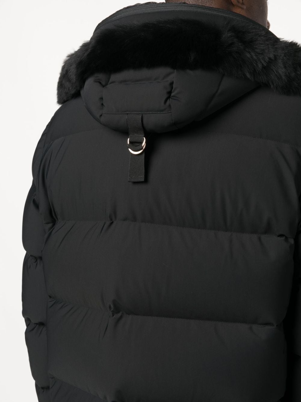 Shop Moose Knuckles Stagg Hooded Down Jacket In Black
