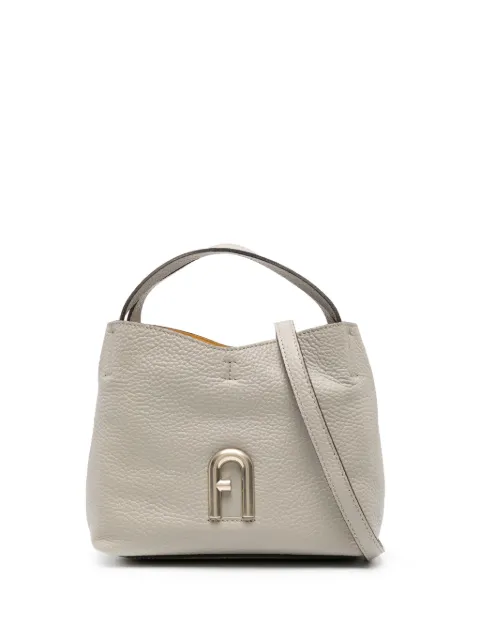 Furla logo-plaque leather tote bag