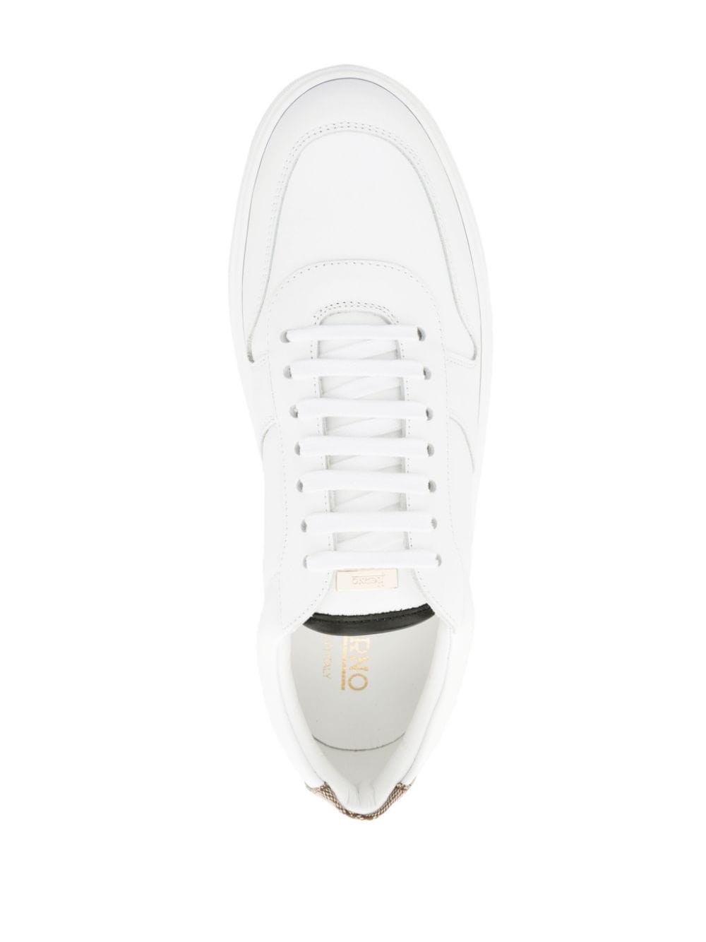 Shop Herno Leather Lace-up Sneakers In White