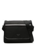 Emporio Armani logo-plaque shoulder bag - Black