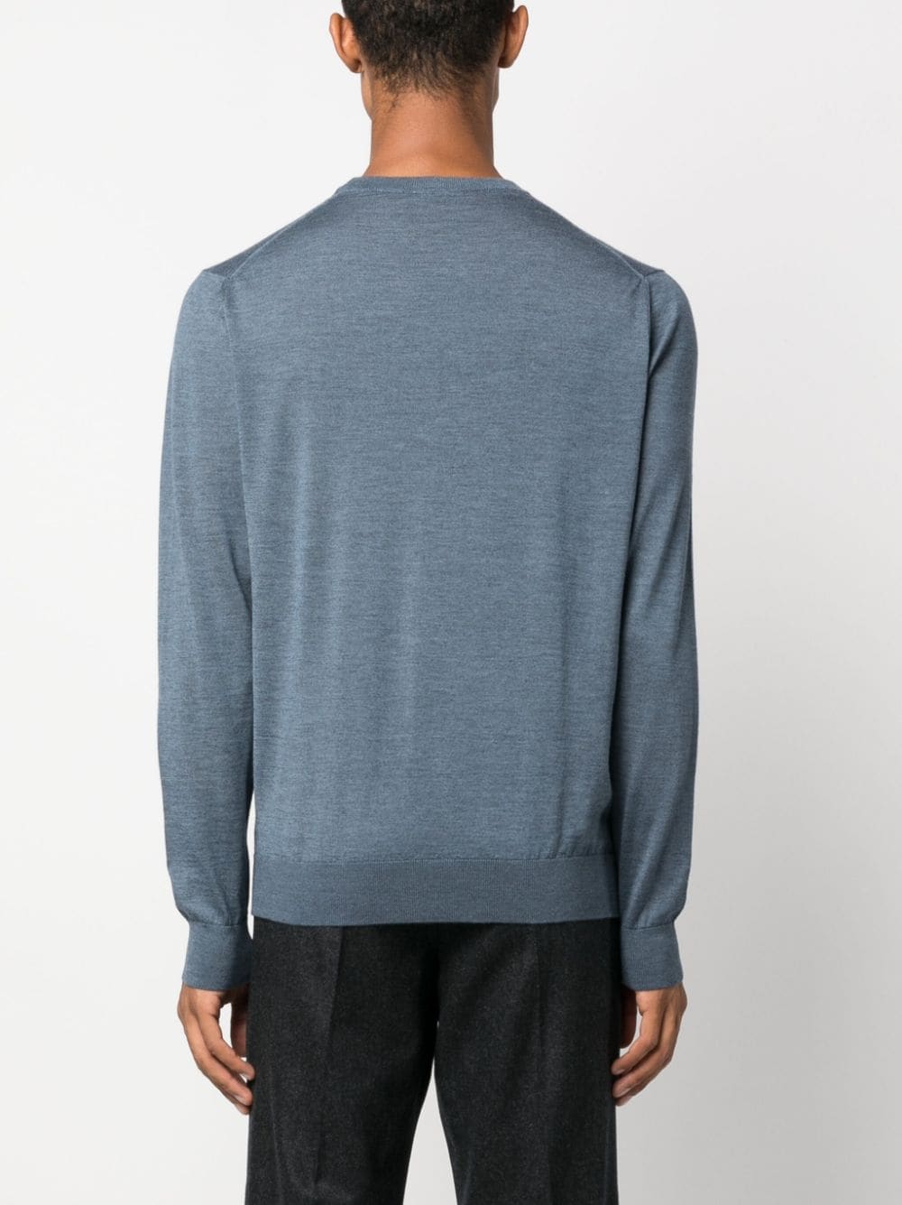 Shop Colombo Crew-neck Fine-knit Jumper In Blue