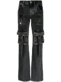 Blumarine strap-detail low-rise cargo trousers - Grey