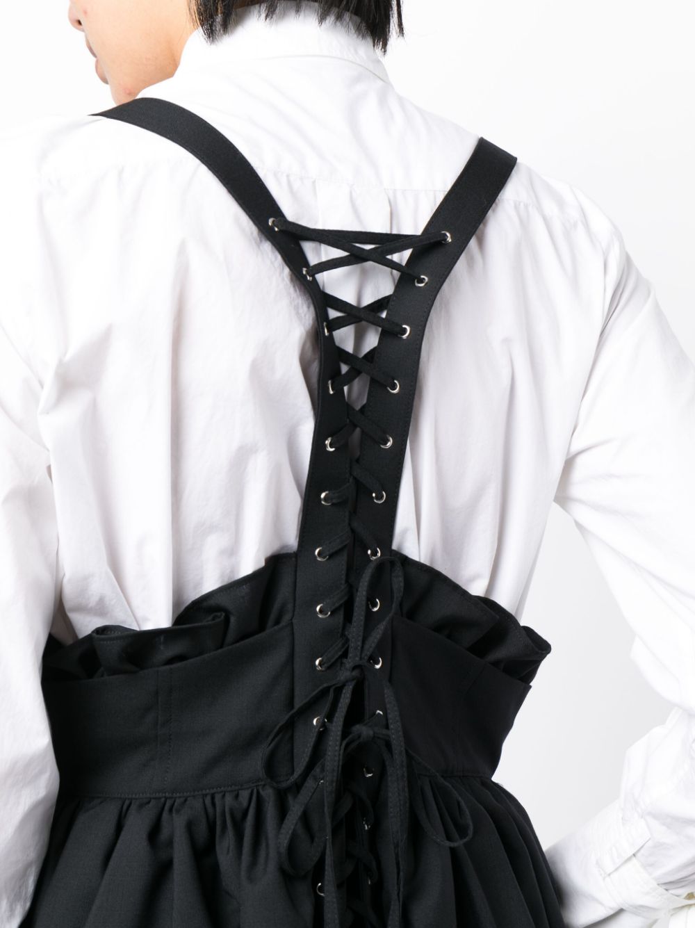 Noir Kei Ninomiya Geplooide midi-jurk Zwart