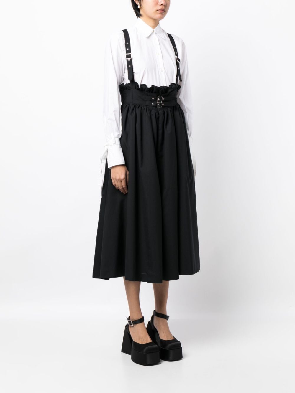 Shop Noir Kei Ninomiya Pleated Midi Dress In Black