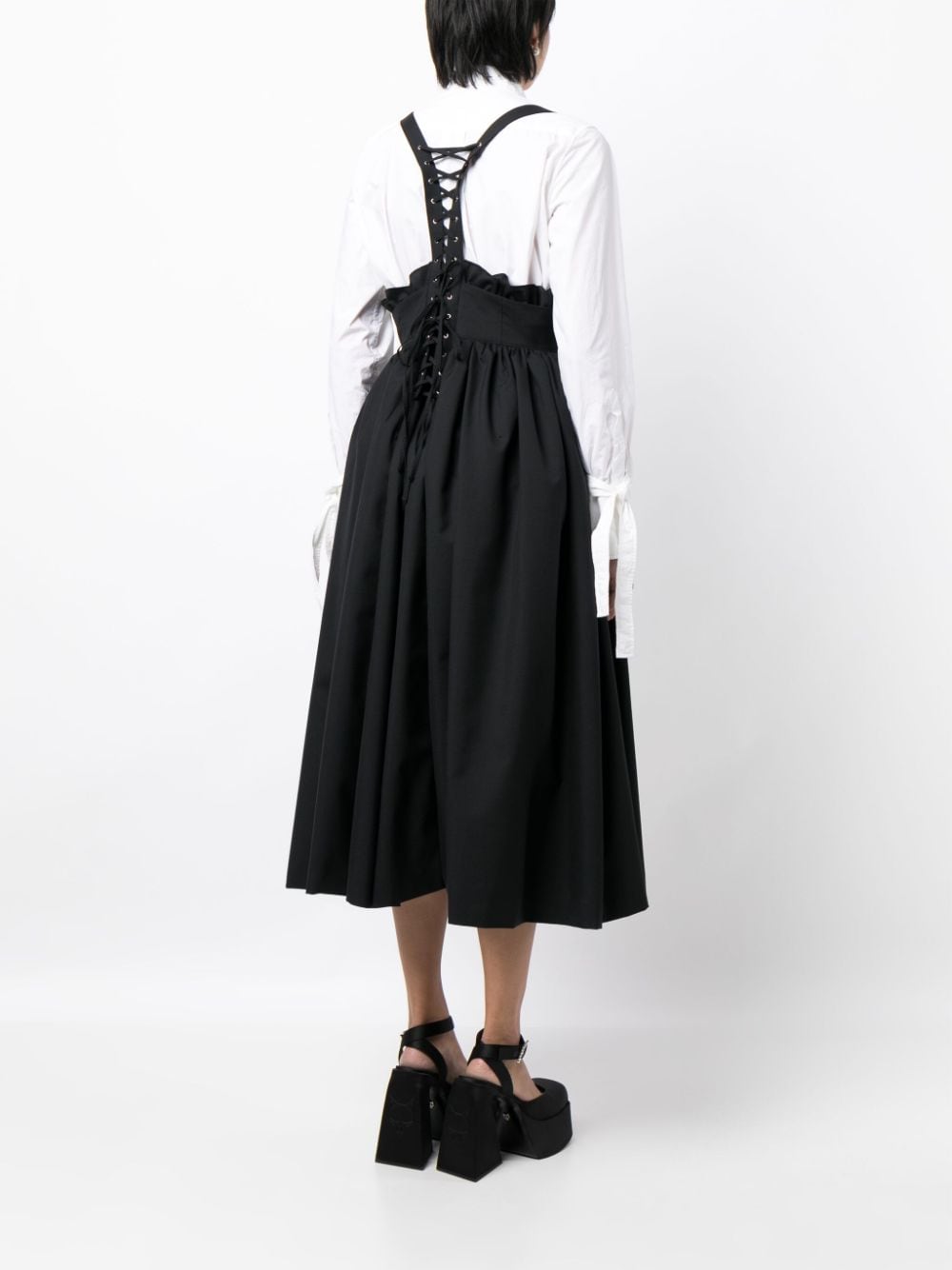Shop Noir Kei Ninomiya Pleated Midi Dress In Black