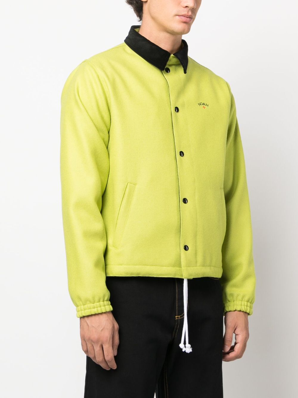 NOAH NY Campus logo-embroidered Wool Shirt Jacket - Farfetch