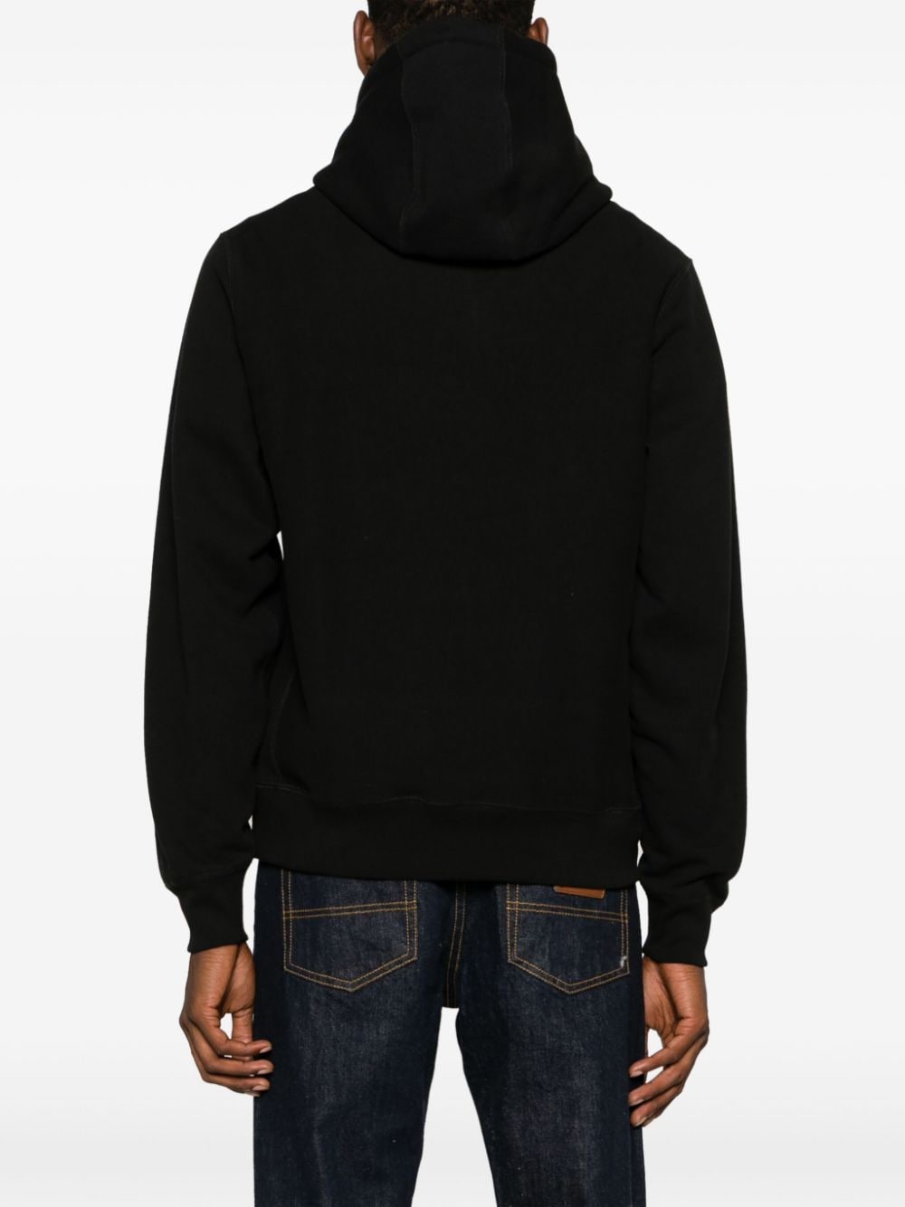 Shop Noah Ny Classic Logo-embroidered Cotton Hoodie In 黑色