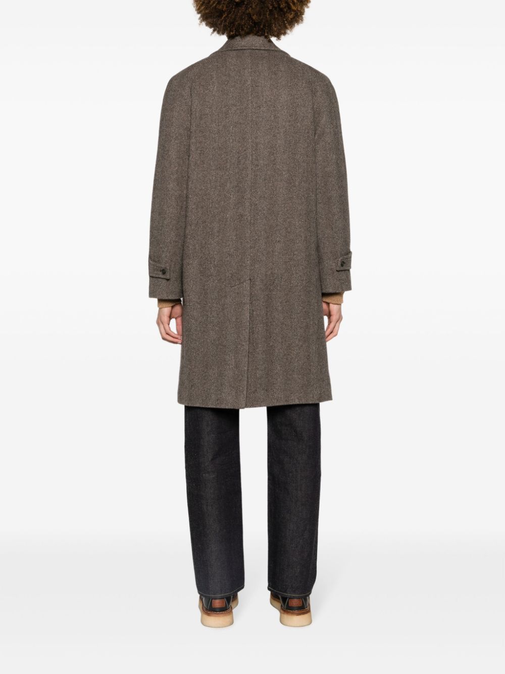 Shop Noah Ny Single-breasted Lambswool Coat In Brown
