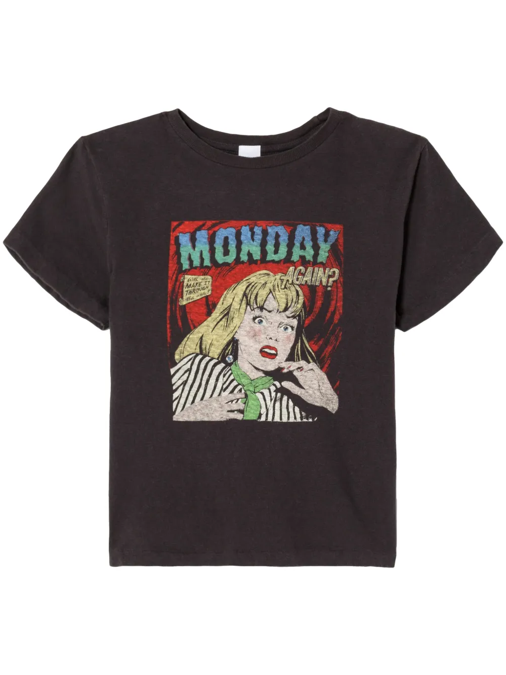 RE/DONE “Monday Again” cotton graphic T-shirt – Black