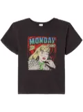 RE/DONE ""Monday Again"" cotton graphic T-shirt - Black