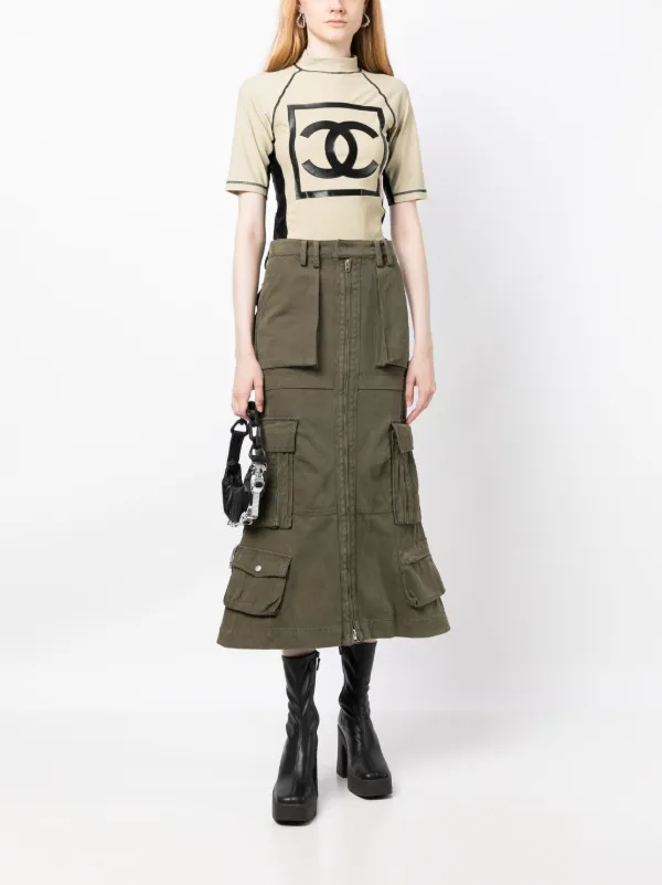CHANEL Pre-Owned 2003 スポーツライン ロゴ Tシャツ CHANEL Pre-Owned 2003 スポーツライン ロゴ Tシャツ