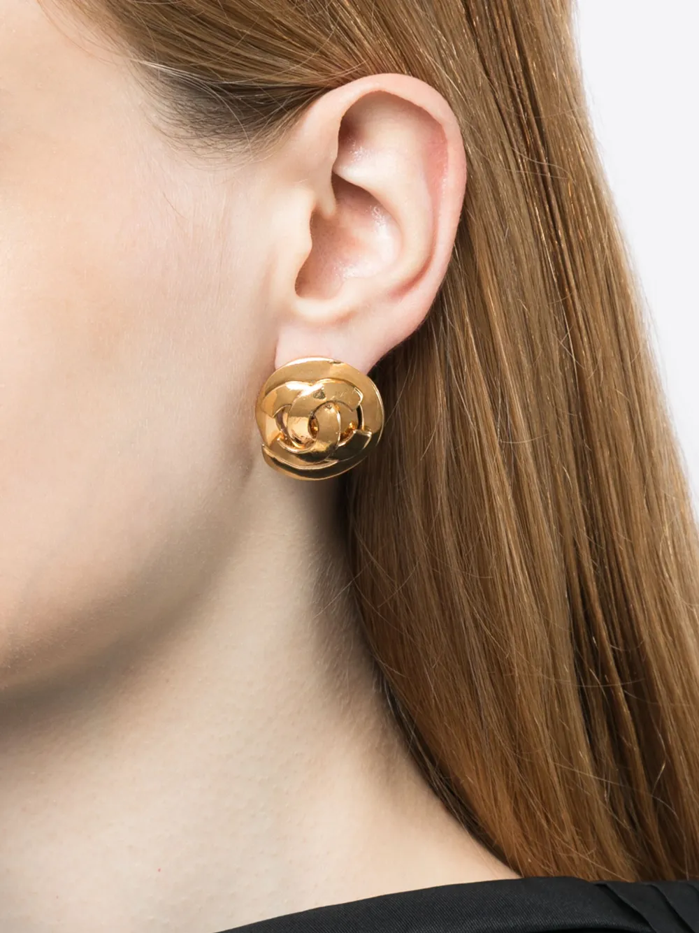 CHANEL Pre-Owned 1995 oorclips met CC logo - Goud