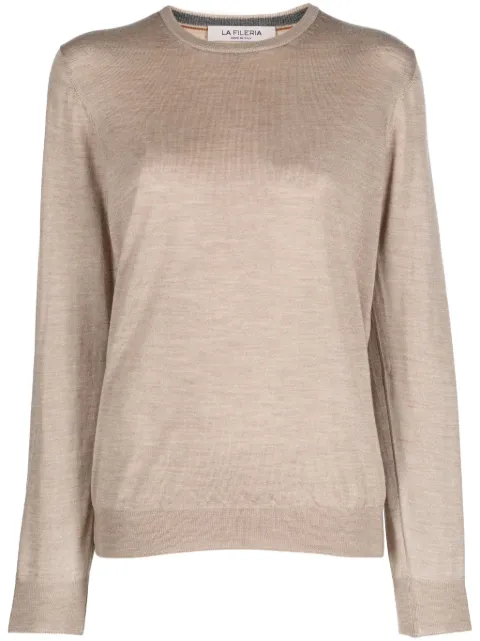 Fileria mélange-effect crew-neck jumper 