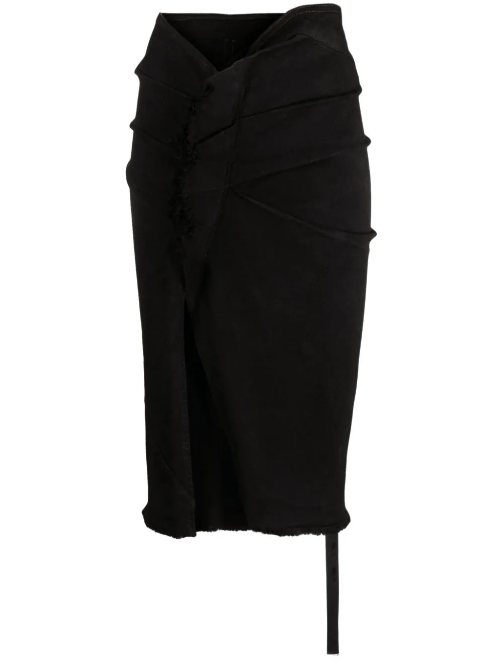 RICK OWENS DRKSHDW DENIM WRAP MIDI SKIRT