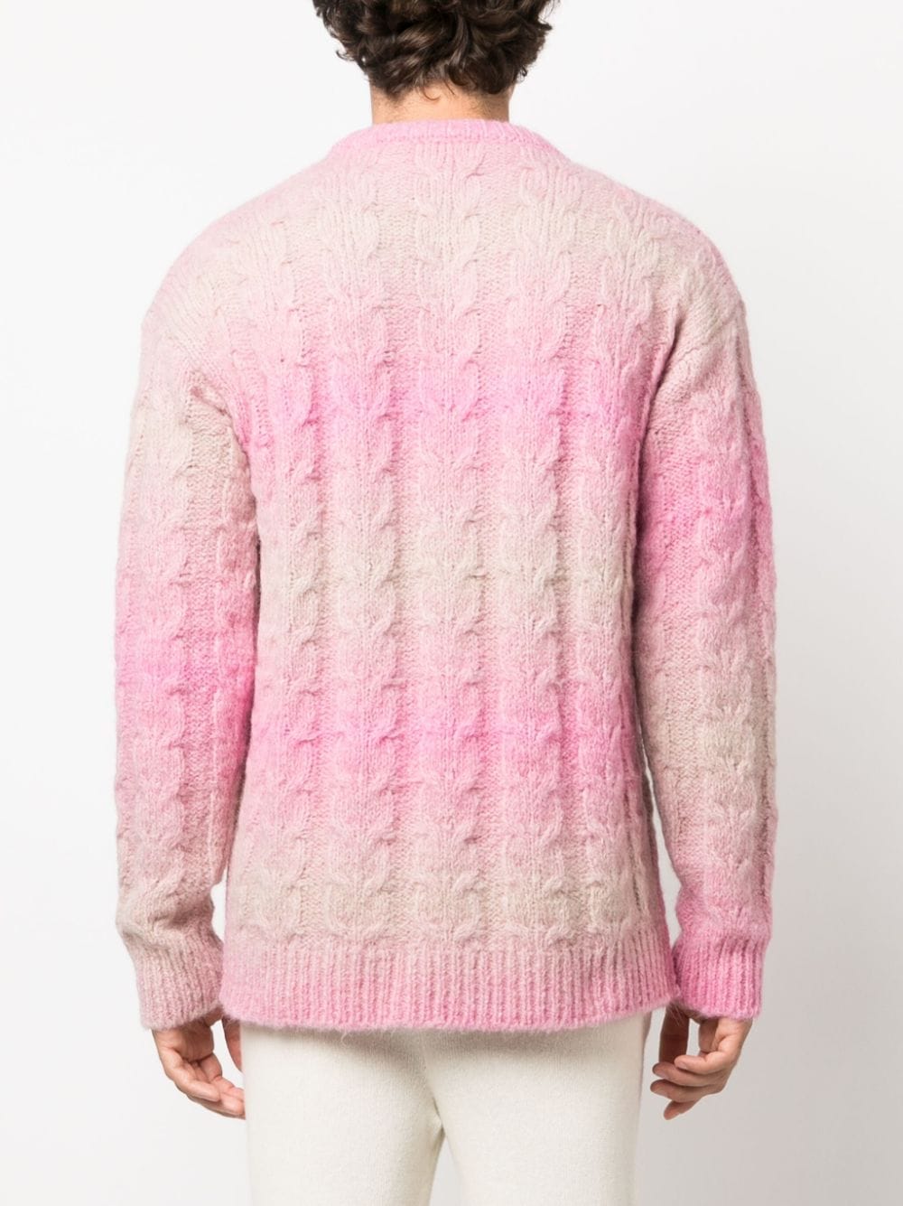 Shop Roberto Collina Two-tone Cable-knit Jumper In Pink