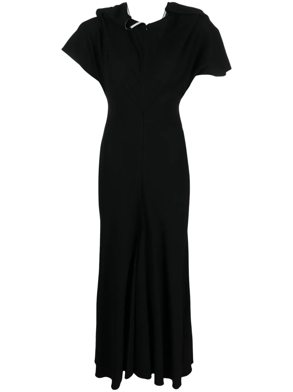 Shop Victoria Beckham Ruched A-line Midi Dress In Black