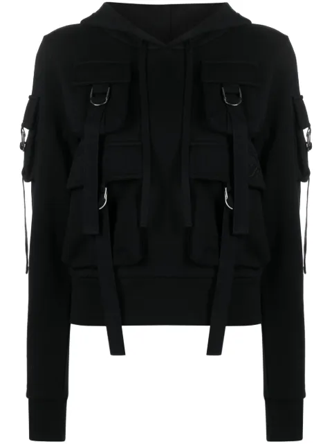 Blumarine cargo-pockets cotton hoodie