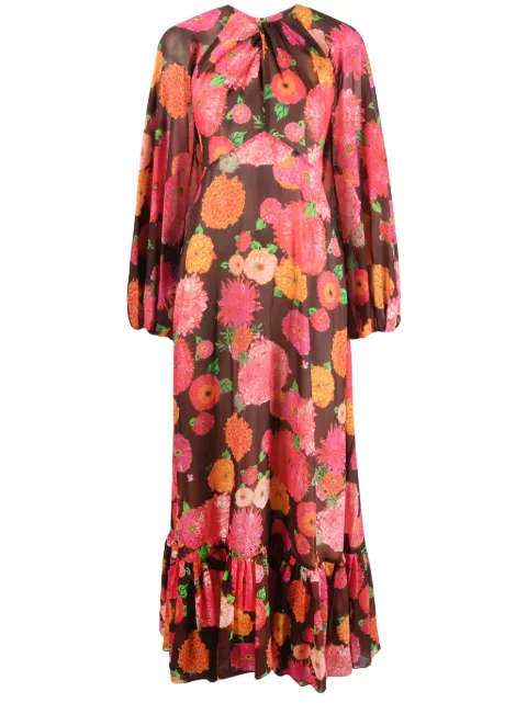 La DoubleJ Eve floral-print chiffon dress