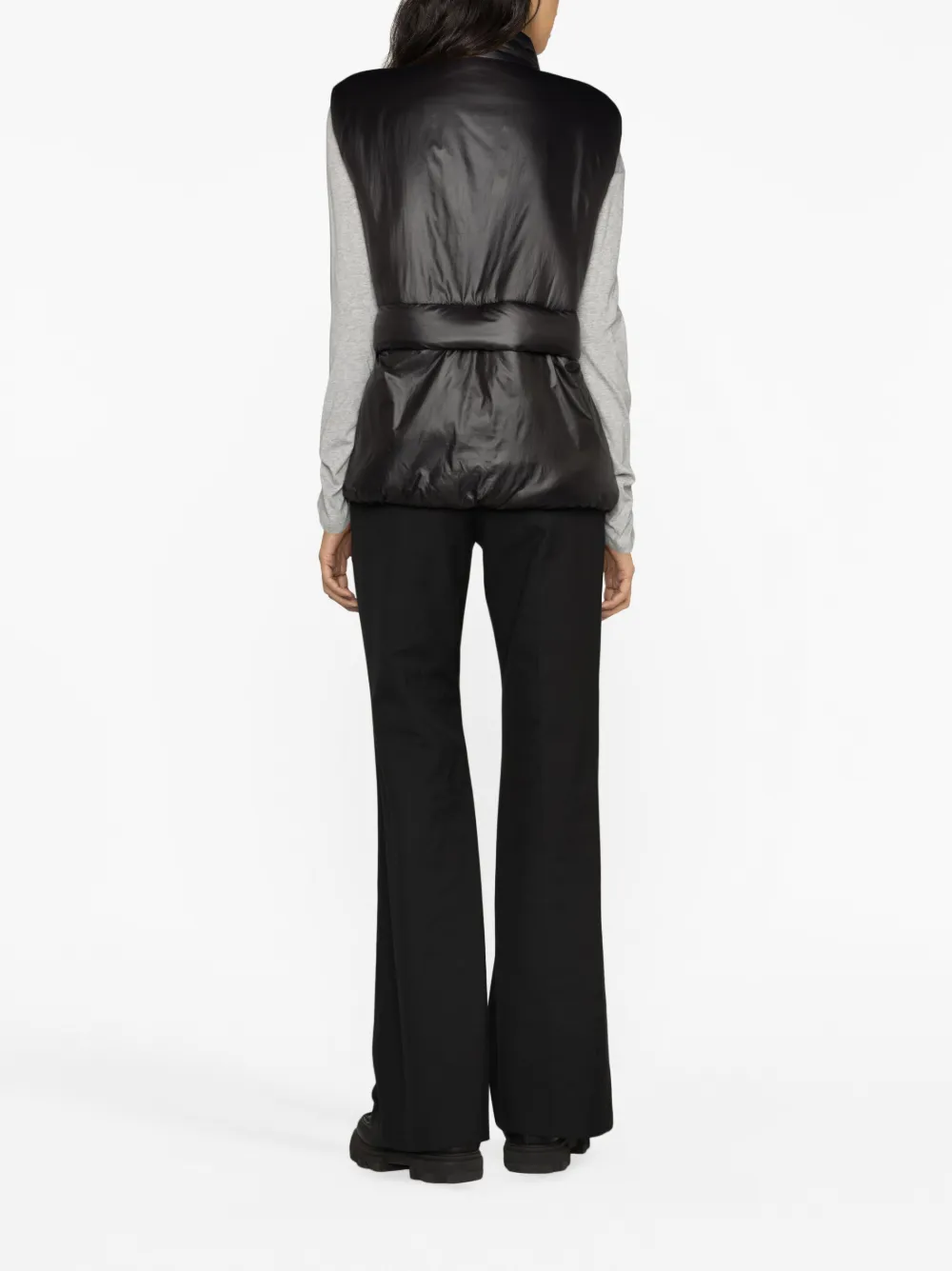 Ganni High-neck Concealed-fastening Gilet In Black