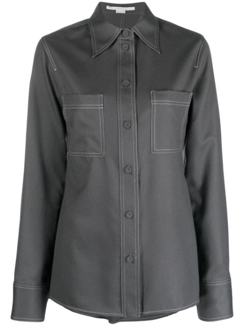 Stella McCartney pointed-collar flannel shirt Women