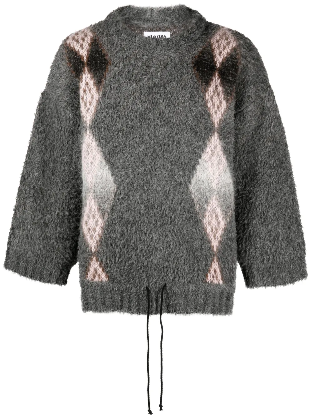 Magliano brushed-effect knitted drawstring jumper | Grey | Image 1