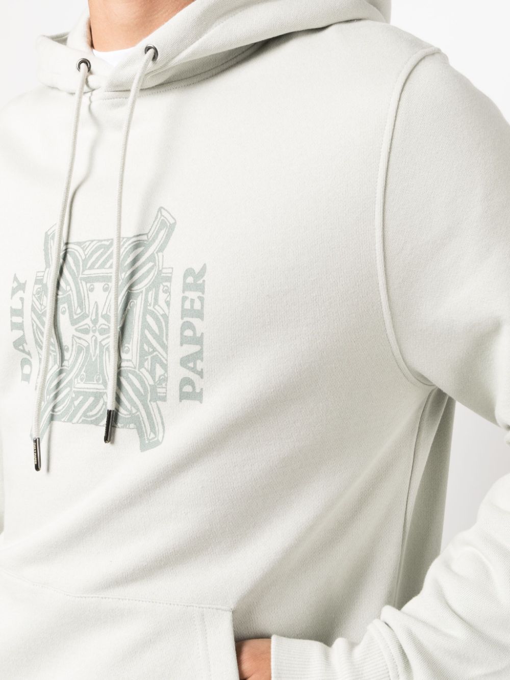 Shop Daily Paper Graphic Logo-print Cotton Hoodie In Grau