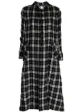 Comme des Garçons TAO check-print long coat - BLACK WHITE