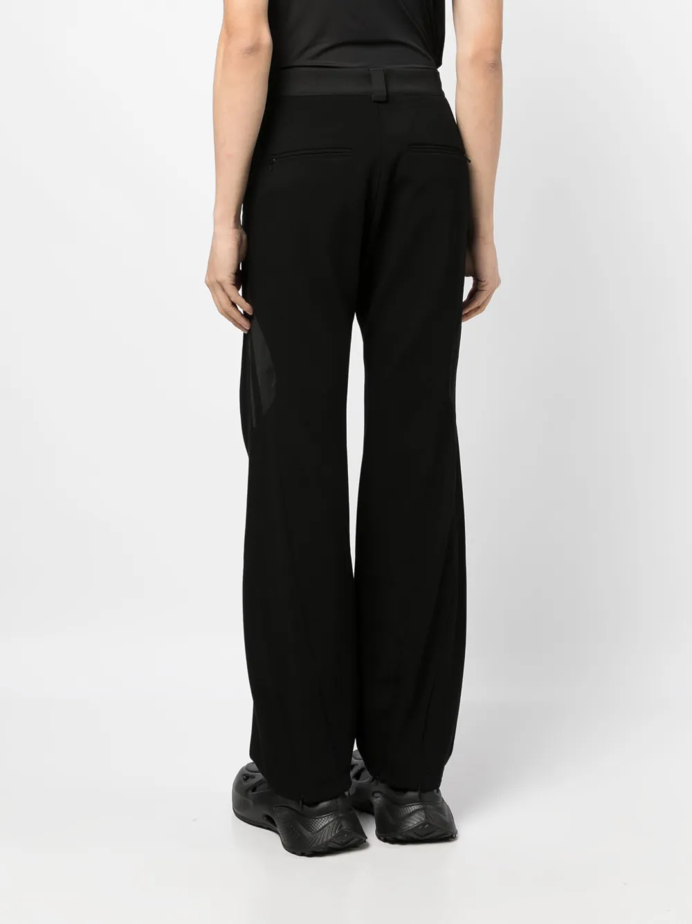 Shop Kiko Kostadinov Gathered Straight-leg Trousers In Schwarz