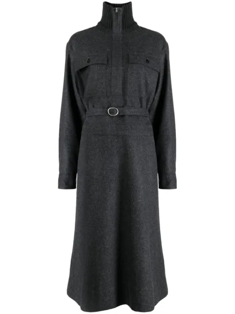 Jil Sander long-sleeve belted midi shirtdress