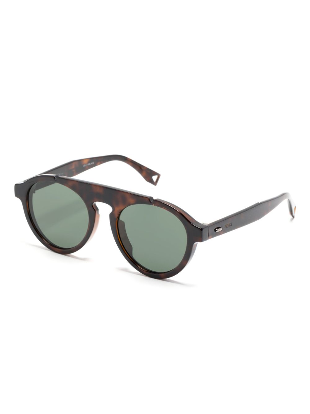 Fendi Eyewear Zonnebril met rond montuur - Bruin