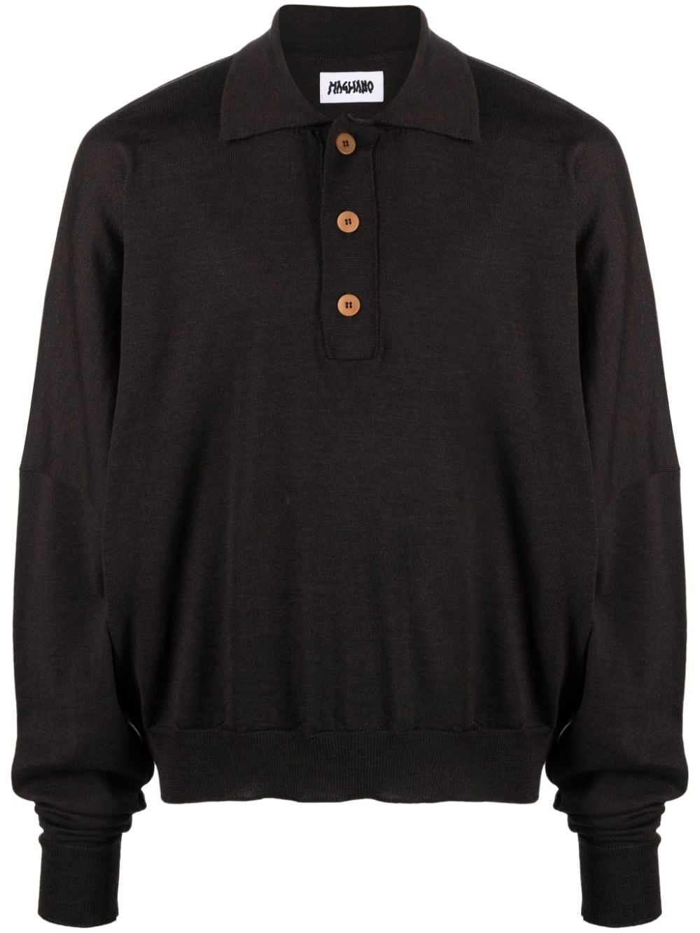 Magliano long-sleeved virgin-wool Polo Shirt - Farfetch