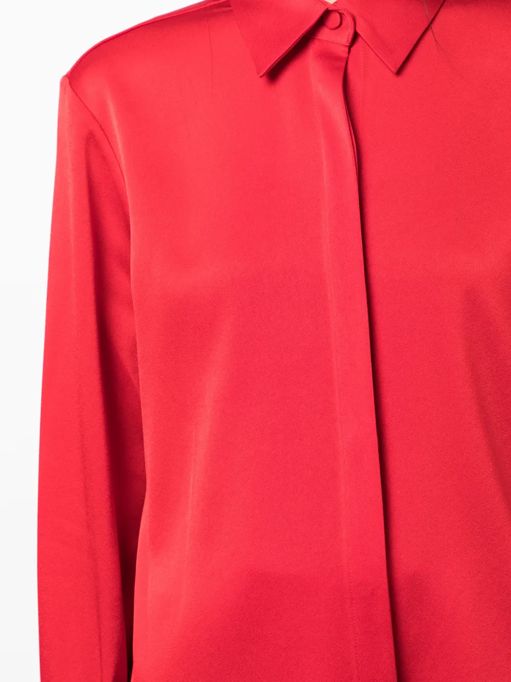 Shop Alex Perry Satin-finish Button-down Shirt In Red