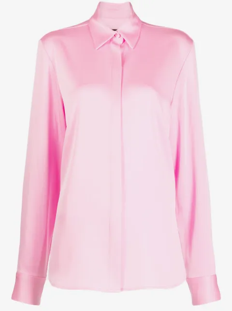 Alex Perry satin-finish button-down shirt
