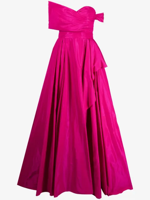 Zuhair Murad asymmetric off-shoulder silk gown
