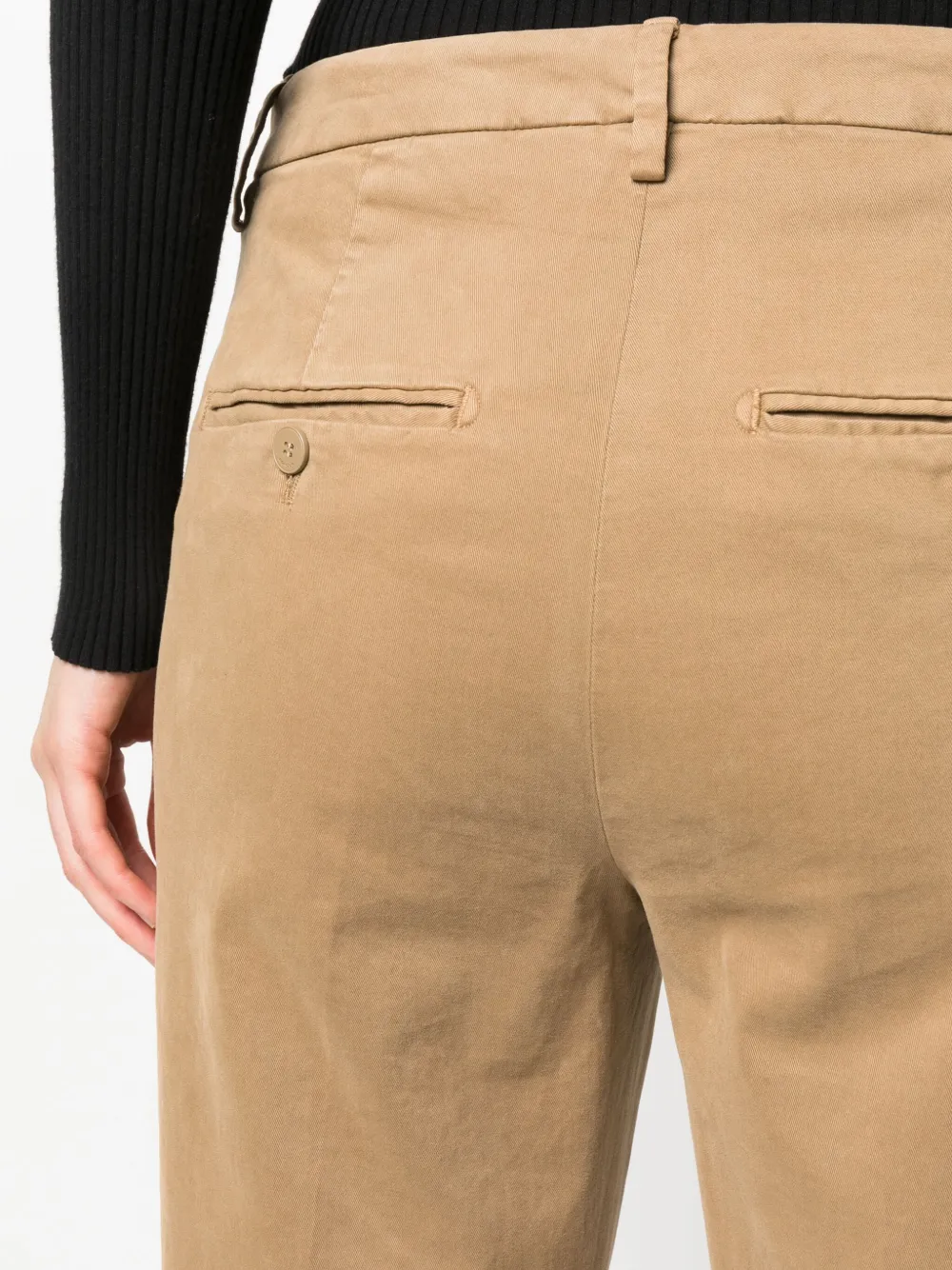 Dondup Cropped Straight-leg Trousers In Braun