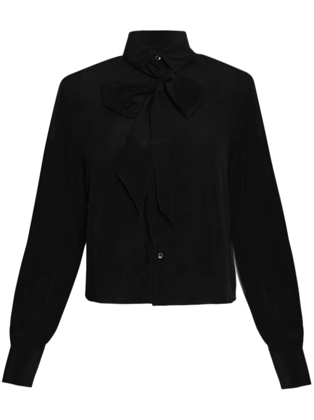 WARDROBE.NYC スカーフディテール シルクブラウス - ブラック WARDROBE.NYC スカーフディテール シルクブラウス - ブラック