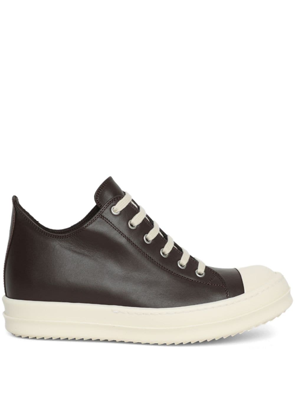 RICK OWENS LACE-UP LEATHER SNEAKERS