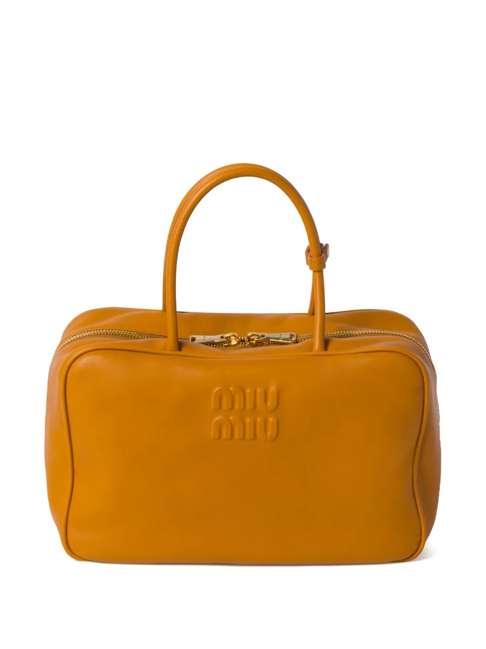 Miu Miu Leather embossed-logo Shoulder Bag - Farfetch